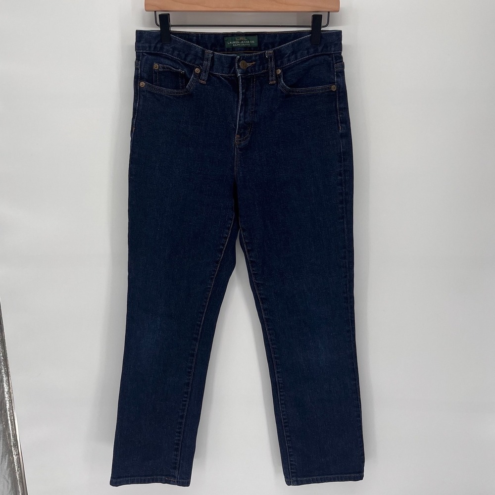 Lauren Ralph Lauren Classic Straight Jeans Womens 6 Dark Wash Denim Stretch